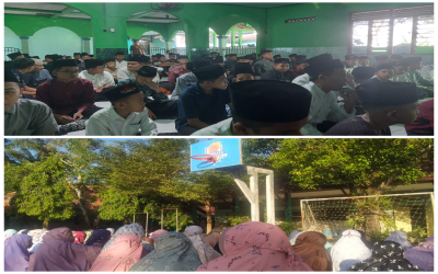 Menanamkan Nilai Religius dan Kepedulian, SMP Negeri 1 Poncowarno Laksanakan Sholat Ied Bersama